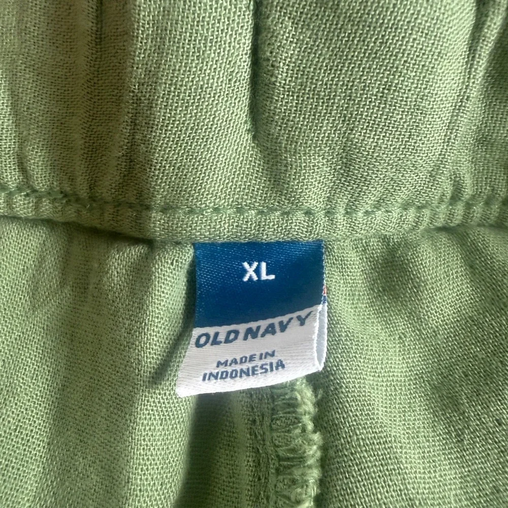 Old Navy Gauze Pull On Shorts Womens XL Olive Green Drawstring Cotton Casual NWT